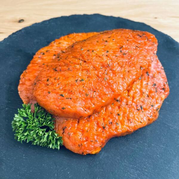 Schweinerücken Steak mariniert